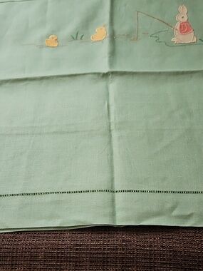 Pair of Vintage Embroidered Linen Kids Pillow Shams